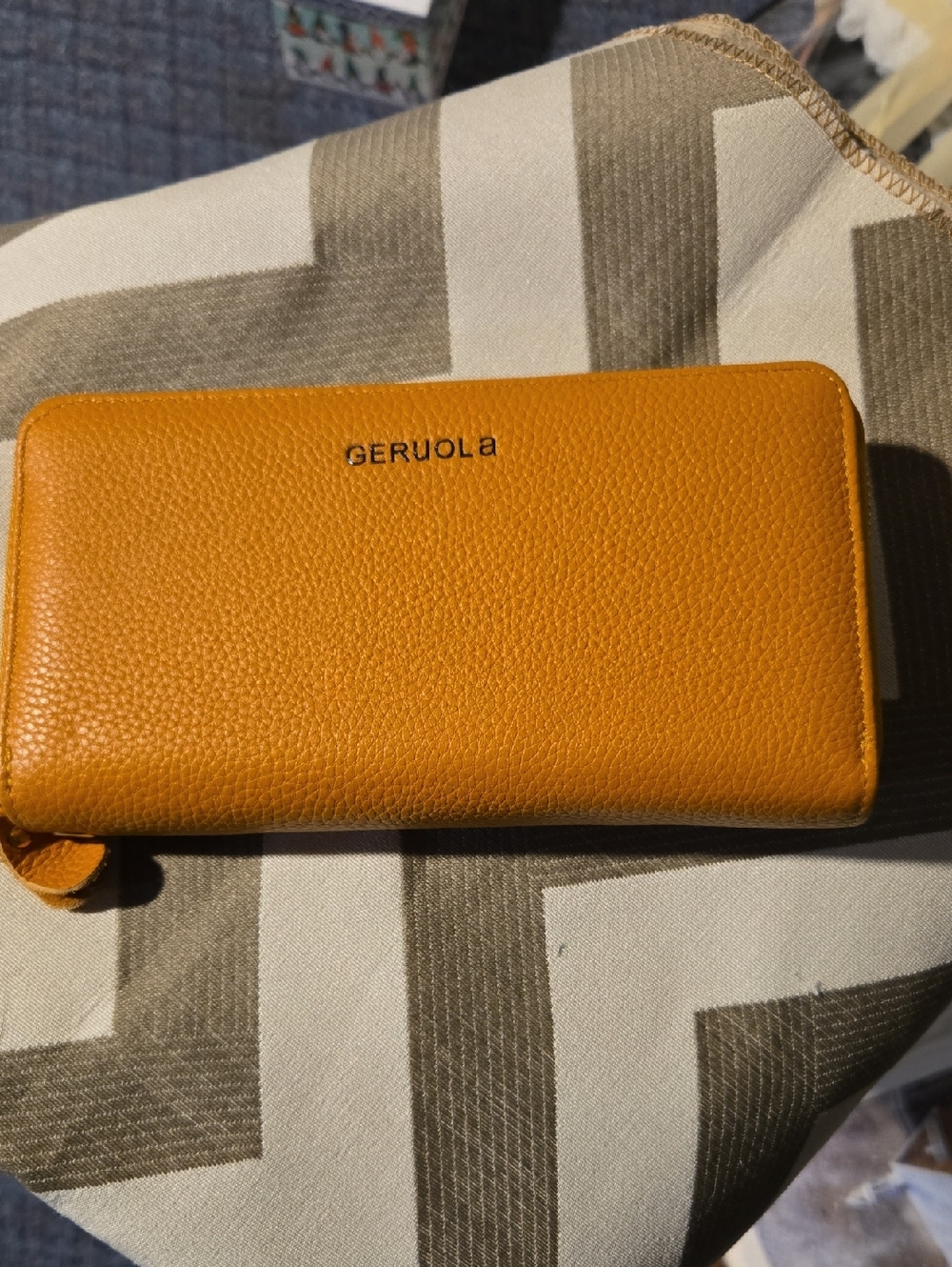 Mustard Leather Zip Wallet